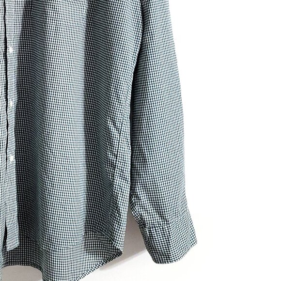 Uniqlo Mens Cotton Long Sleeve Button Up Shirt Size 2XL Dark Green Gingham Check - Picture 4 of 10